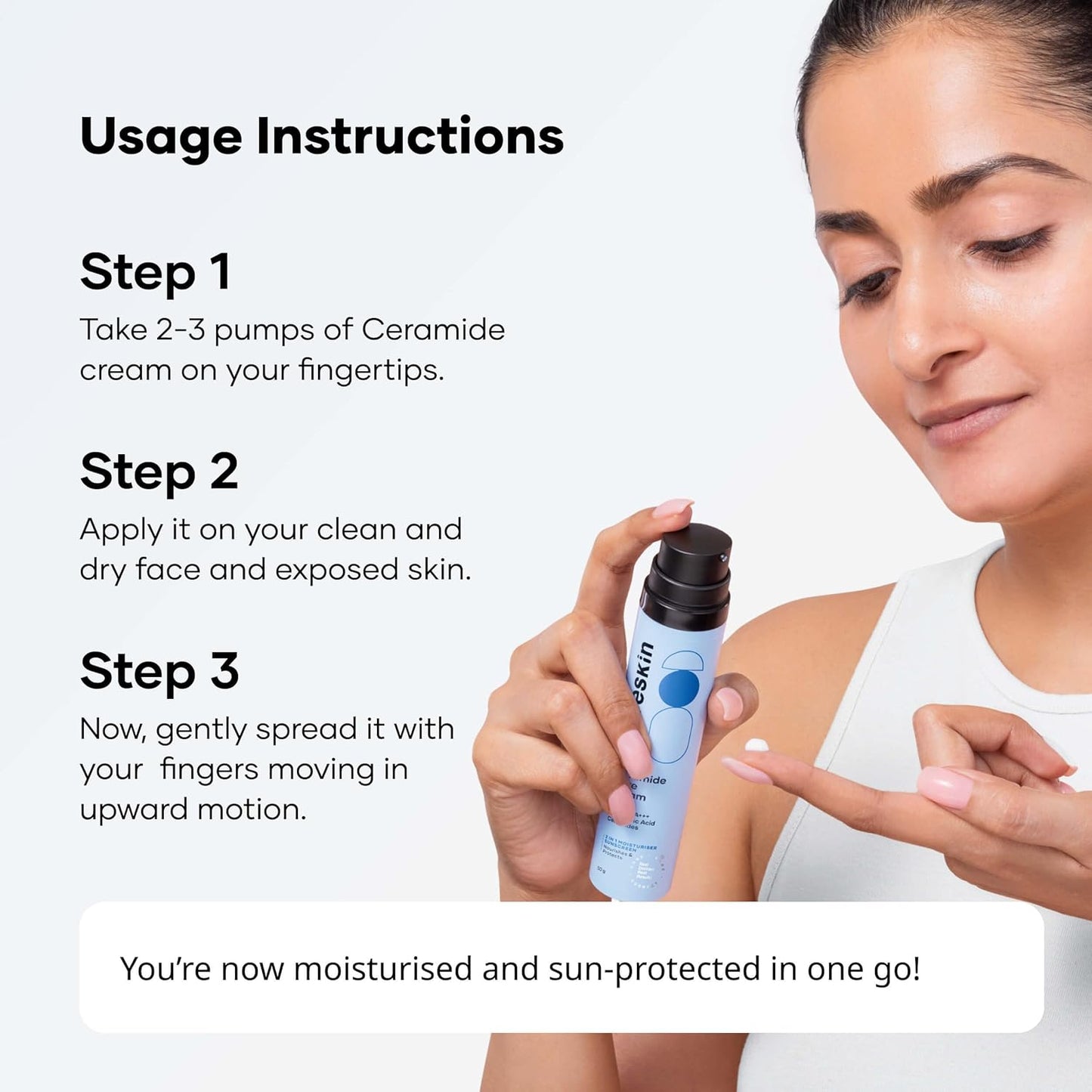 Cureskin Ceramide Moisturiser SPF 40 PA+++ Skin Barrier Repair Face Moisturizer for Men and Women | Hyaluronic Acid Moisturizer for Face | Anti Aging Cream for Women and Men