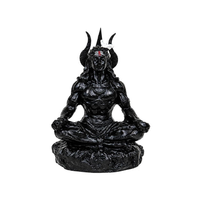Black Shiva Car Dashboard Idol, 9 cm Mahadev Shiv Ji Resin Statue, Hand-Painted Lord Shiva Idol for Car, Home Mandir, Office & Spiritual Decor