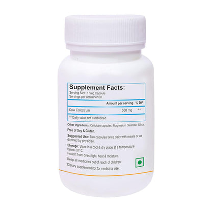 Biotrex Nutraceuticals Cow Colostrum, 500 mg, Ultimate Health Supplements For Immunity System Support - 60 Capsules