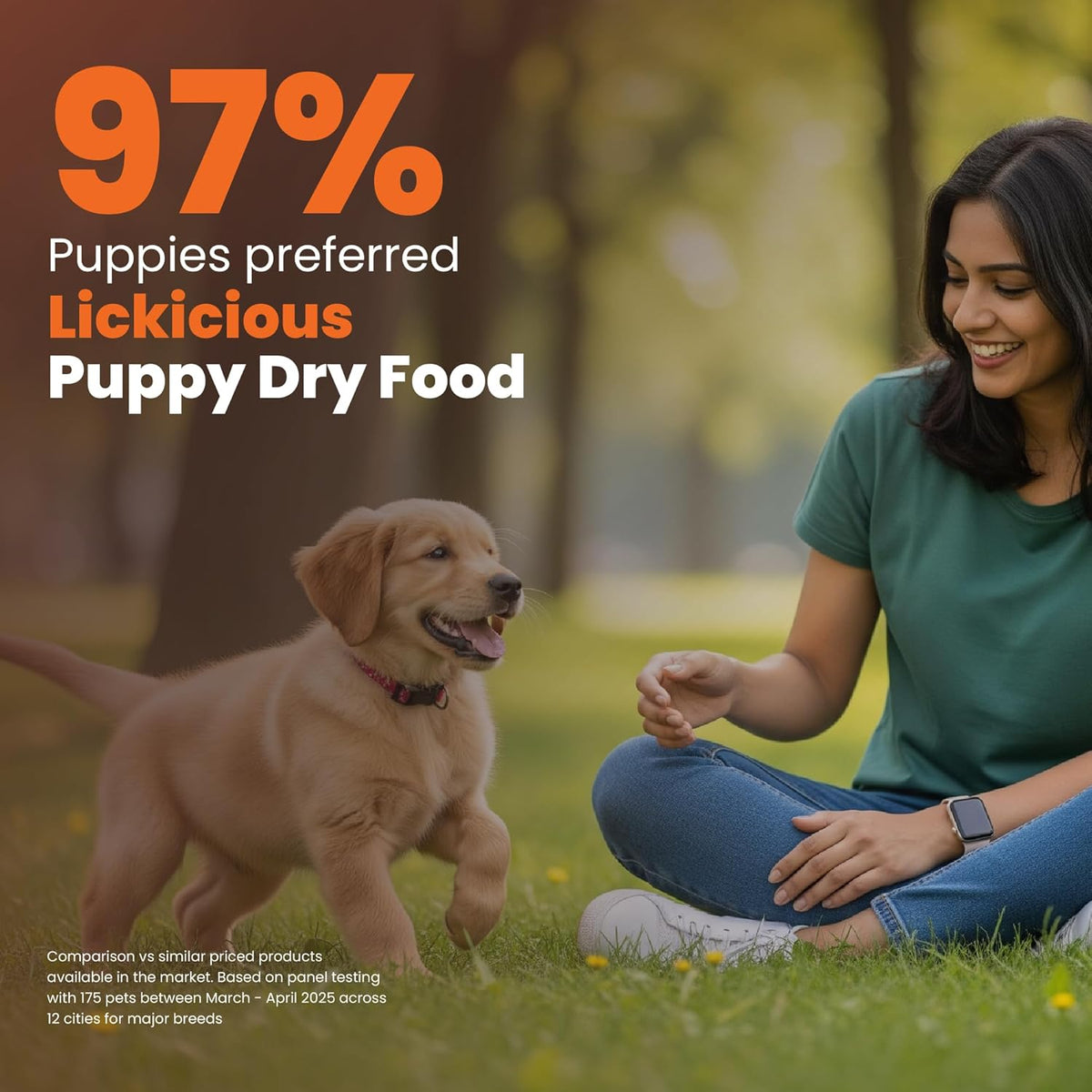 LICKICIOUS Dry Dog Food Puppy 1kg | High Protein Chicken, Rice, Egg, Milk | 39 Essential Nutrients | Healthy Skin Shiny Coat, Strong Bone & Muscles | Complete Balanced Pure Pet Food for Pedigree Dogs