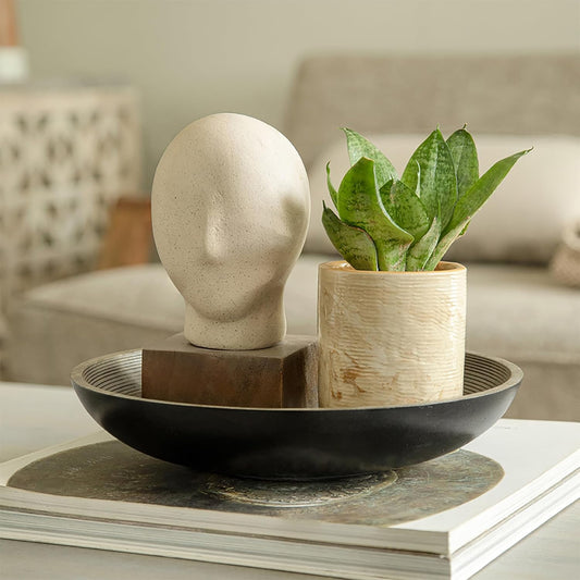 Ellementry Calm Face Ecomix Sculpture 19 cm Tall, Home Décor Showpiece Figurine for Living Room & Office, Modern Asthetic Tabletop Decorative Accent, Unique Gift Item for Shelf Decoration
