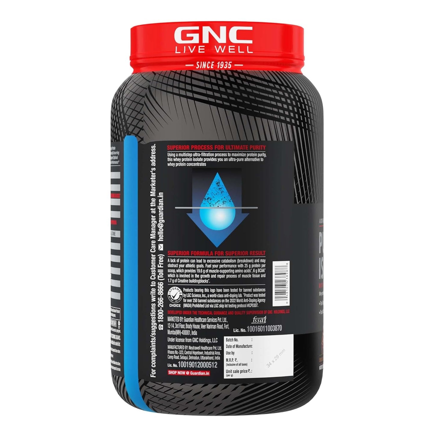 Zephivo GNC Amp Pure Isolate Zero Carb | 2 Lbs | 30 Servings | Boosts Athletic Performance Builds Lean Muscles | Speeds Up Recovery | Digezyme For Easy Digestion | 25G Protein | 6G Bcaa | Chocolate Frosting