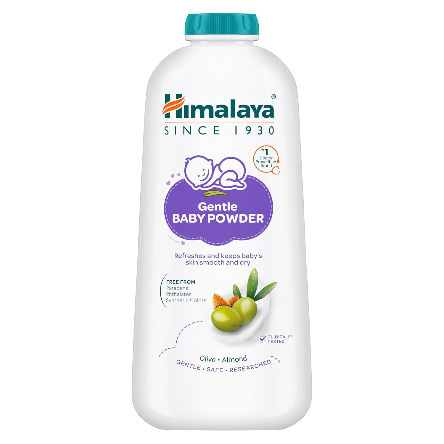 Himalaya Gentle Baby Powder bottle on a white background