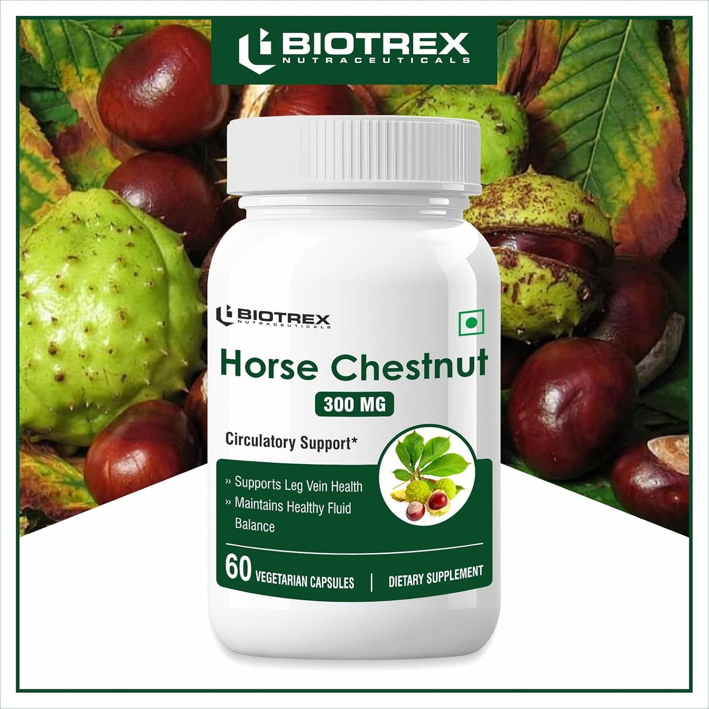 Biotrex Nutraceuticals Horse Chestnut 300mg - 60 Veg Capsules