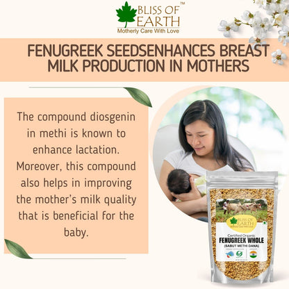 Bliss of Earth 700GM Certified Organic Fenugreek Seed Whole, Sabut Methi Dana