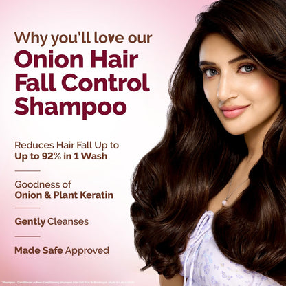 Mamaearth Onion Shampoo for Hair Growth and Hair Fall Control with Onion and Plant Keratin | Reduces Hair Fall | Strengthens & Smoothens Hair | For Men & Women | 400ml