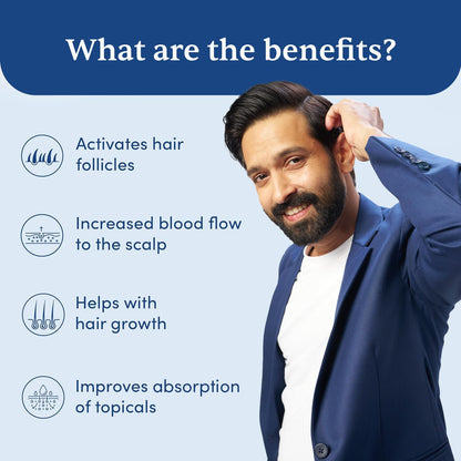 Man Matters Derma roller 1.00 mm With 540 Titanium Alloy Needles | Promotes Beard Growth & Reduces Acne Scars | Safe & Effective To Use