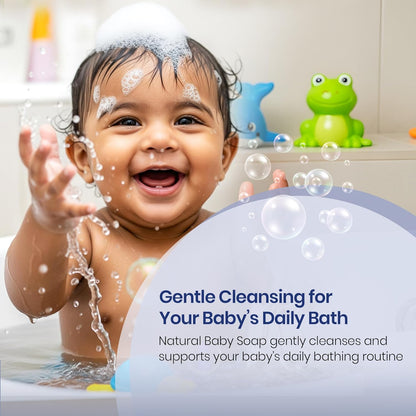 Mother Sparsh Natural Care Baby Soap-75g x 4 | Soap for Babies with Chamomile, Shea Butter & Coconut Oil | Gently Cleanses Baby's Skin