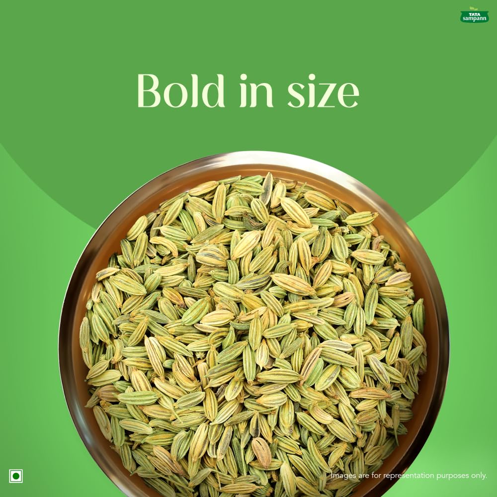 Tata Sampann Fennel Seed (Saunf), Whole Spices, Natural Oils*, Rich Aroma, 200g