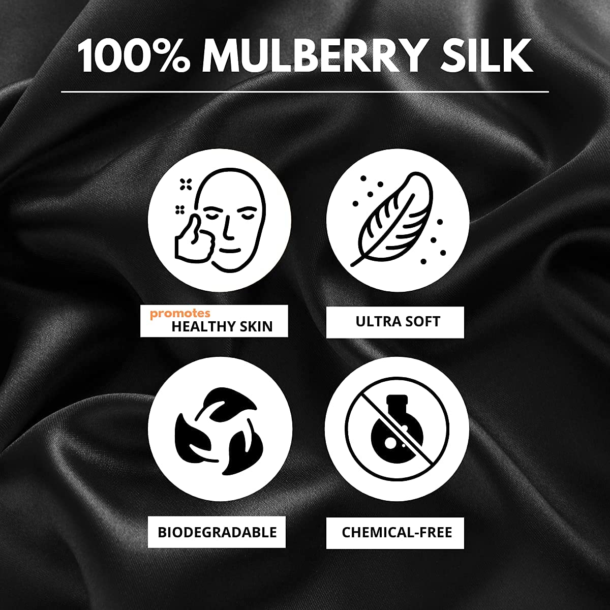 FOM (Friends of Meditation) Friends of Meditation 100% Mulberry Silk Eye Mask, Super Smooth Sleep Mask And Blind Fold (Black + Earplug Combo)