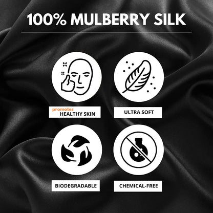 FOM (Friends of Meditation) Friends of Meditation 100% Mulberry Silk Eye Mask, Super Smooth Sleep Mask And Blind Fold (Black + Earplug Combo)