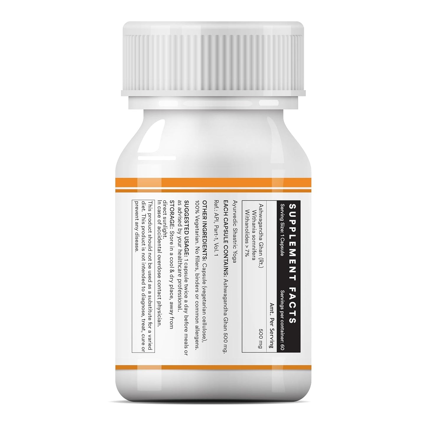 INLIFE Ashwagandha Extract (Withania Somnifera) with > 7% withanolides| Ayurvedic Supplement | Immunity and General Wellness, 500mg - 60 Vegetarian Capsules (Pack of 1, 60)