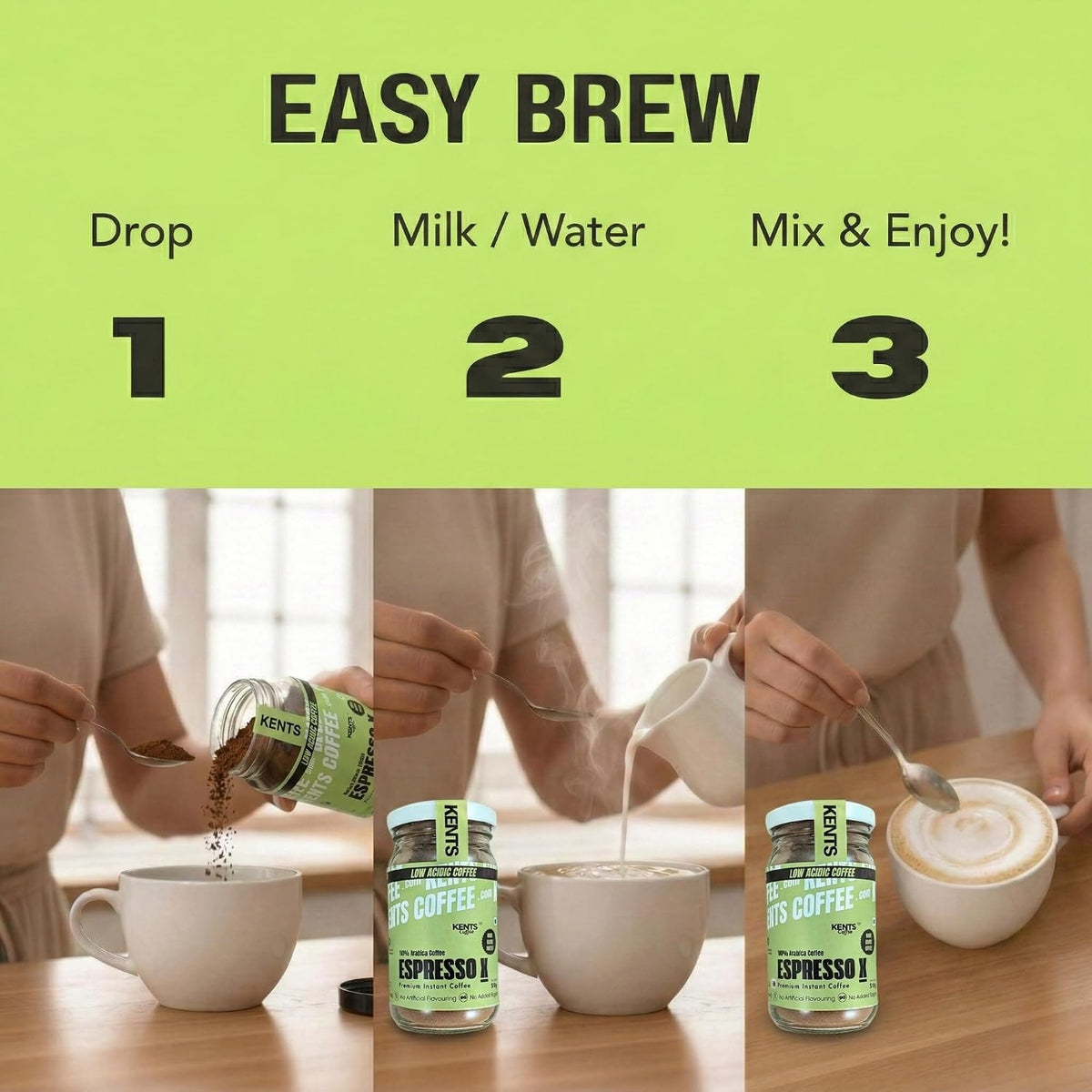 Espresso X Dark Roast Instant Coffee Glass Jar | LOW ACIDIC COFFEE | 100% Arabica Coffee | Pure Chikmagalur Powder | No Sugar, No Chicory | NON FLAVOURED | Make Café Style Hot or Cold Coffee, black Coffeee, Cappuccino, Latte at Home | Serves 35-40 Cups