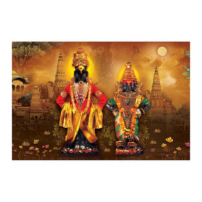 Vitthal Rukmini Paintings for Living room, Vitthal Rukmini Poster Big Size with Sparkle Coated Lamination - 2233 (Self Adhesive) 18x24 Inch