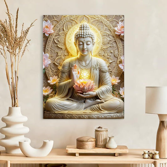 Buddha Paintings For Living Room, 45x58 cm, Set of 1