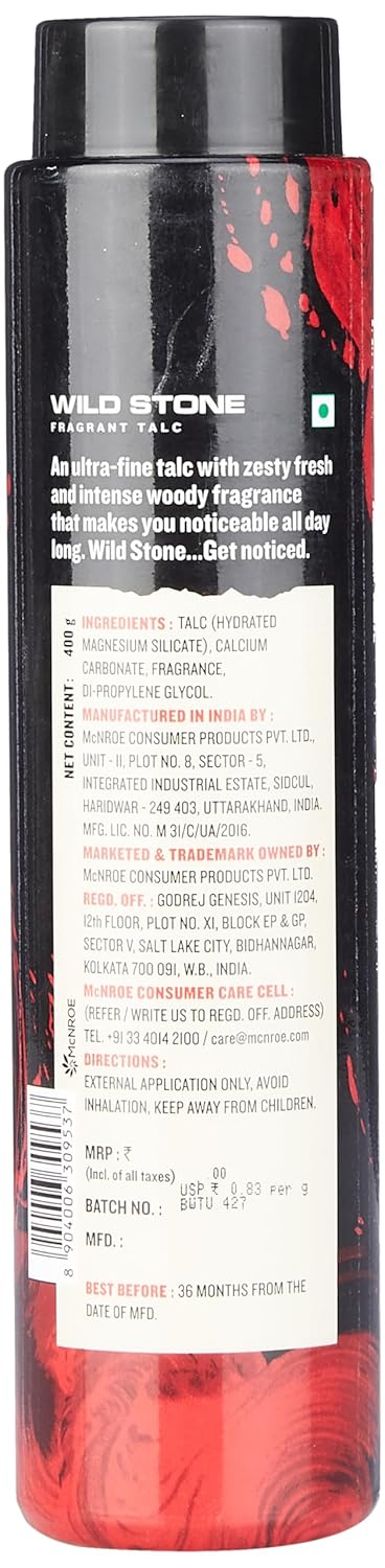 Wild Stone aftershave bottle with label on a black background