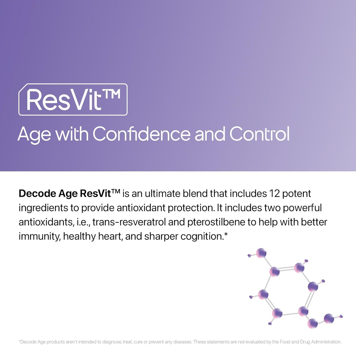 Advertisement for ResVit with text about age protection and control on a purple background.