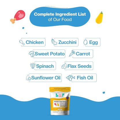 BLEP Dog Food Adult & Puppy | 300g | Dog Wet Food, High Protein, Omega 3&6, Contains Chicken Breast, Egg, Zucchini, Vegetables, Zero Preservatives, Digestible, Human Grade Fresh (Pack of 1)
