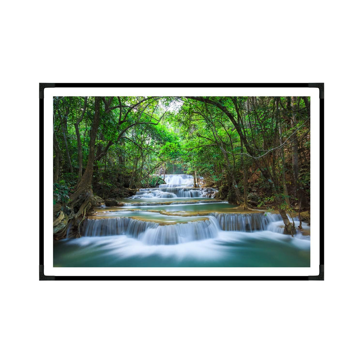 Waterfall Scenery Painting with Frame | Natural Paintings for Living Room | Size 33 x 23 cm | Wall Scenery for Bedroom, Office, Home Decor |