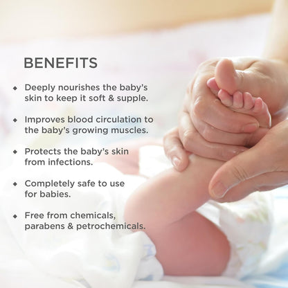 Forest Essentials Baby Body Oil with 10 herbs specially for baby care to gently nourish delicate skin | Ayurvedic Body Massage Oil for Babies | Gentle & Natural