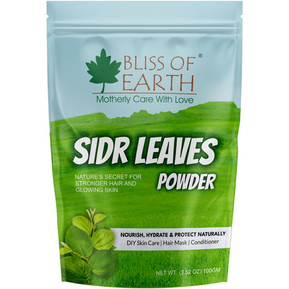 Bliss of Earth Sidr Powder For Hair, 100gm, Handpicked Sidr leaves, Pure Beri Leaves Powder For Hair & Skin