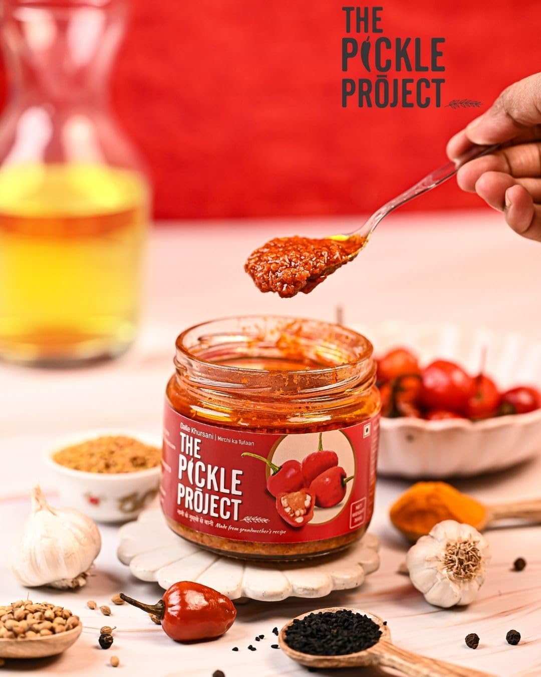 The Pickle Project Dalle Khursani Pickle 300g | Authentic Himalayan Red Chilli Achar in Mustard Oil | Handcrafted | No Preservatives | Darjeeling Special