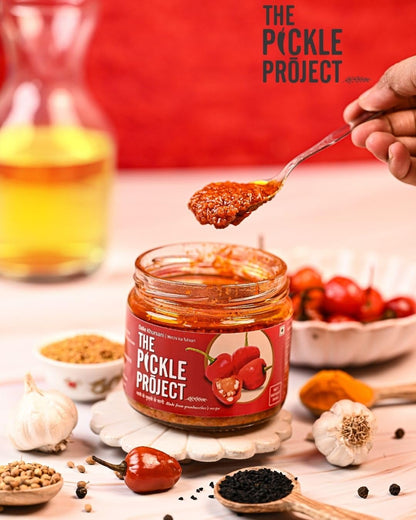 The Pickle Project Dalle Khursani Pickle 300g | Authentic Himalayan Red Chilli Achar in Mustard Oil | Handcrafted | No Preservatives | Darjeeling Special