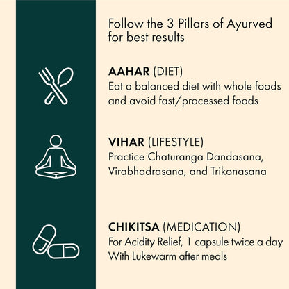 DR. VAIDYA'S Acidity Relief Capsules Ayurvedic Medicine For Acidity and Gas, 30 Capsules