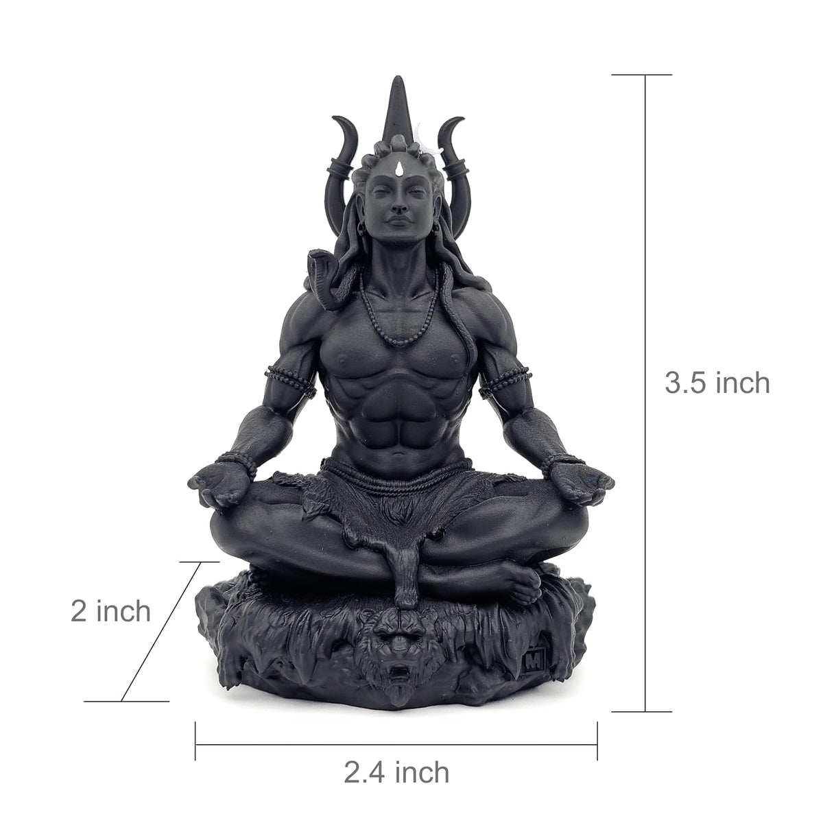 MurtiHome Mahayogi Shiva Idol, UV Resin, Black, 8.89 cm Tall