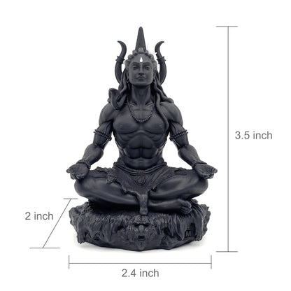 MurtiHome Mahayogi Shiva Idol, UV Resin, Black, 8.89 cm Tall