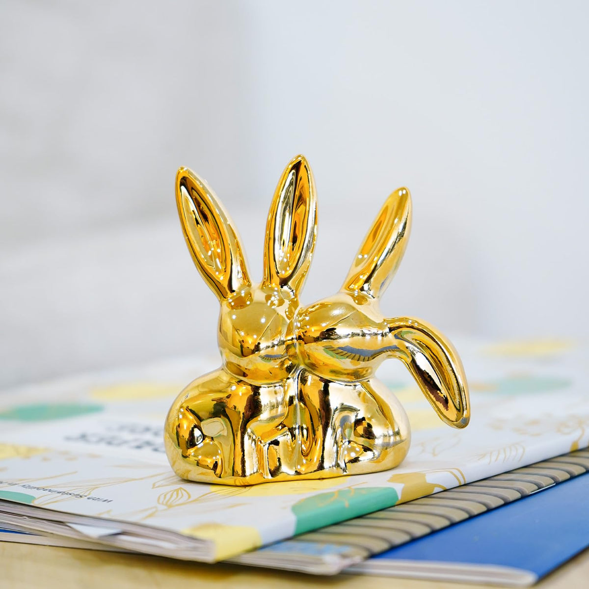 Nostrae Rabbit Show Pieces for Home Decor Living Room Decorative Items | Cute Animals Showpieces Gift Item for Decor | Center Table Tv Showcase Shelf Office Desk Interior Statue Figurines