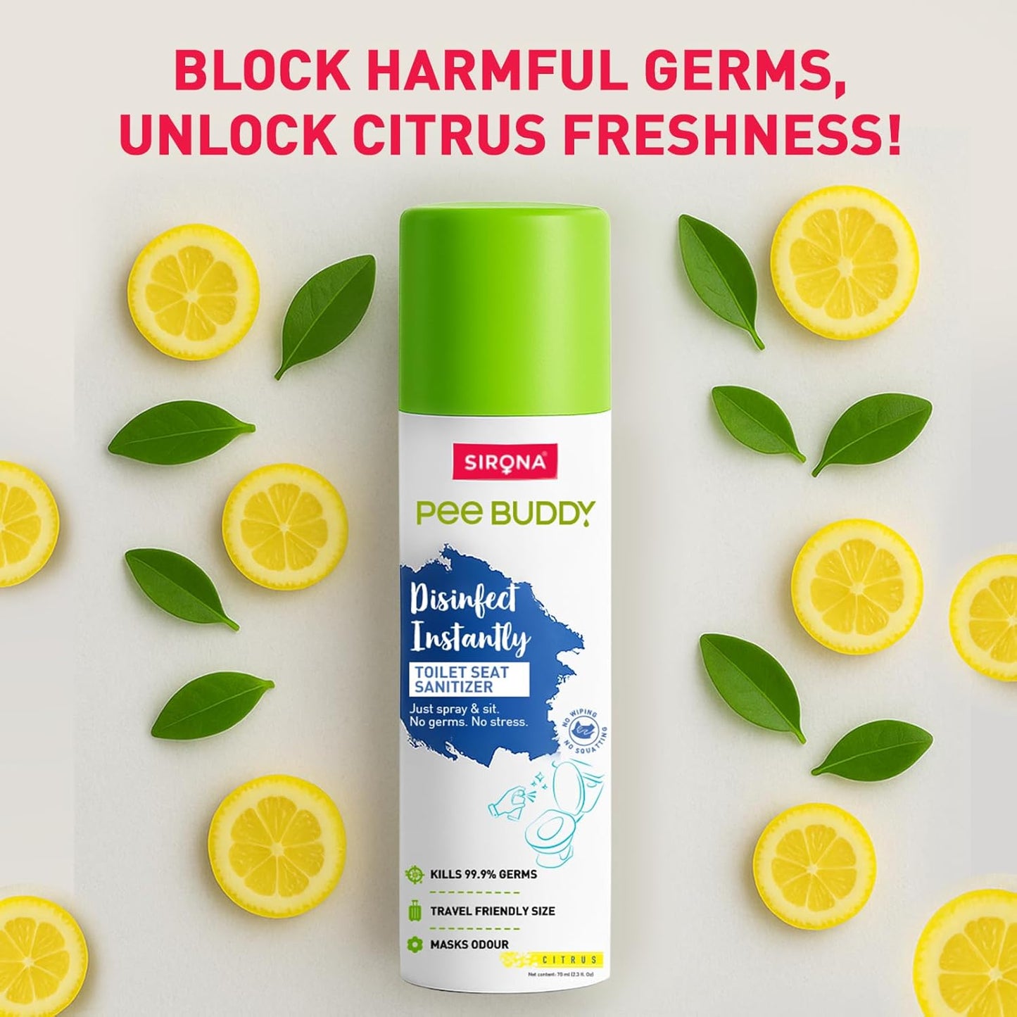 PEE BUDDY Toilet Seat Sanitizer Spray – 100ml (Pack of 1) | Refreshing Vanilla Fragrance | Quick-Drying, Hygienic & Travel-Friendly | Kills Germs & Bacteria