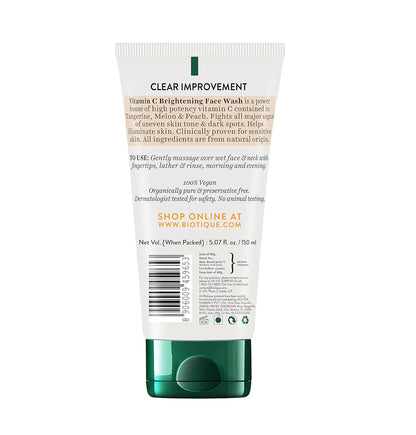 Biotique Vitamin C Brightening Face Wash tube on a white background