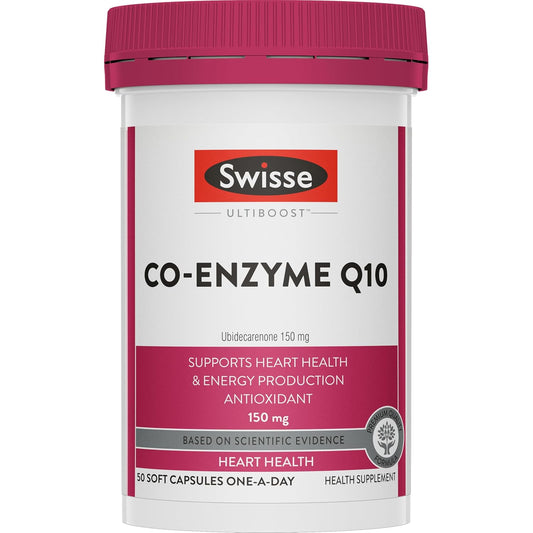 Zephivo Swisse Coenzyme Q10, 150mg CoQ10 Supplement - Highest Strength CoQ10 In Single Capsule (Manufactured In Australia) High Absorption for Heart & Energy Metabolism - 50 Tablets