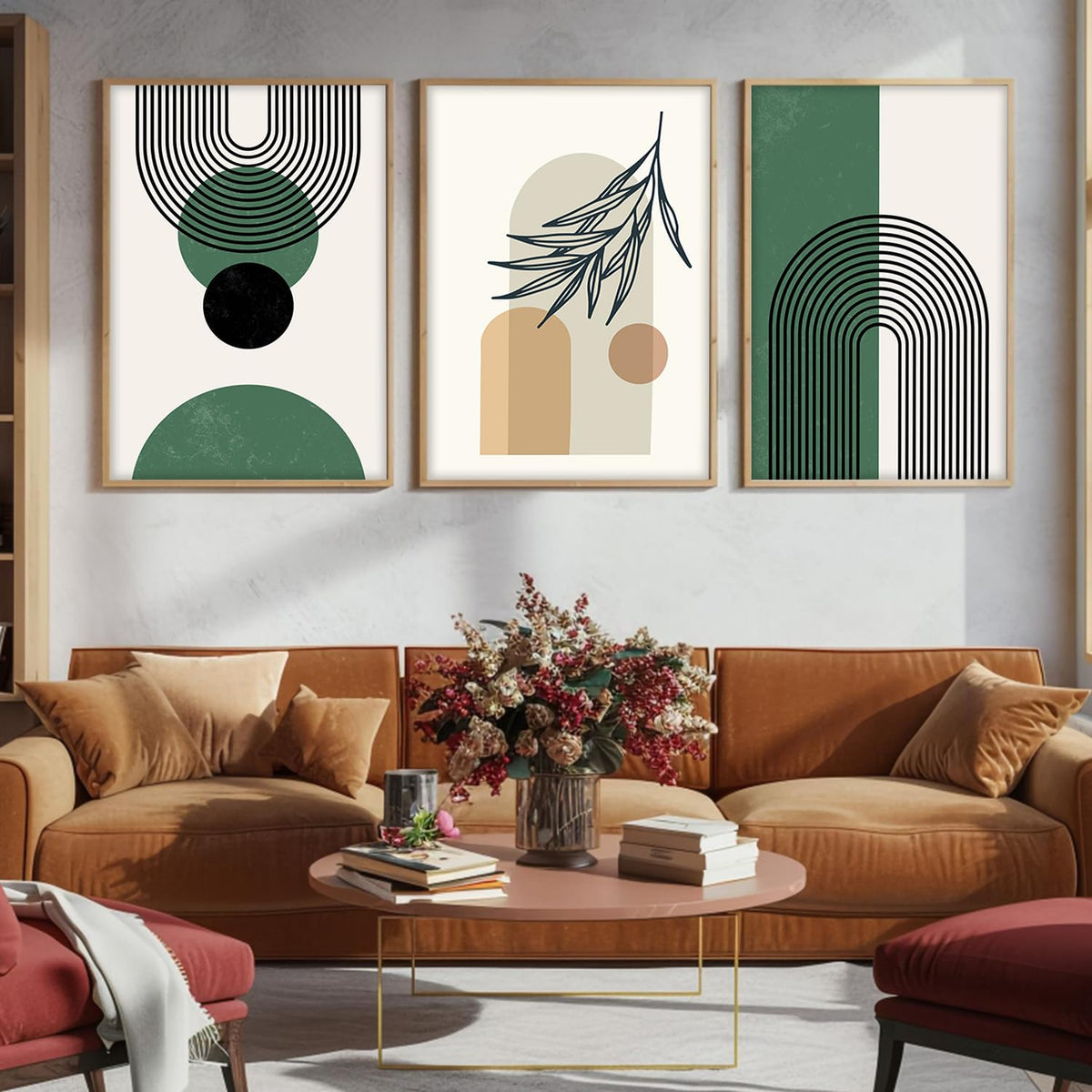 Boho wall Art Paintings Modern Art Framed Wall Painting for Living Room Bedroom - Wall Posters | Paintings with Frame Set of 3 (Boho 1, 10x13 inch)