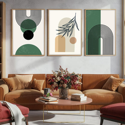 Boho wall Art Paintings Modern Art Framed Wall Painting for Living Room Bedroom - Wall Posters | Paintings with Frame Set of 3 (Boho 1, 10x13 inch)