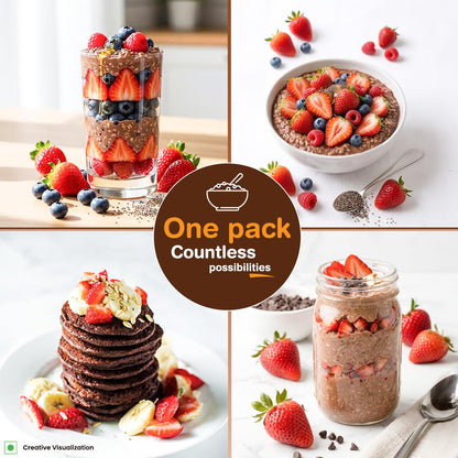 Sundrop Heart High Protein Oats| 27g Protein| Zero Added Sugar| Whey Protein Added| 12.6g Fibre| 500g| Chocolate| Added Seeds, Almonds & Raisins