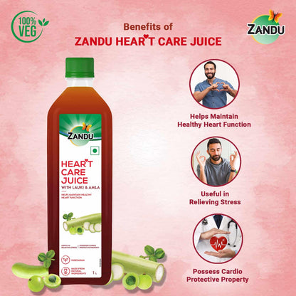 Zandu Heart Care Juice 1L| Helps Maintain Healthy Heart Function | Relieves Stress & Boosts Immunity