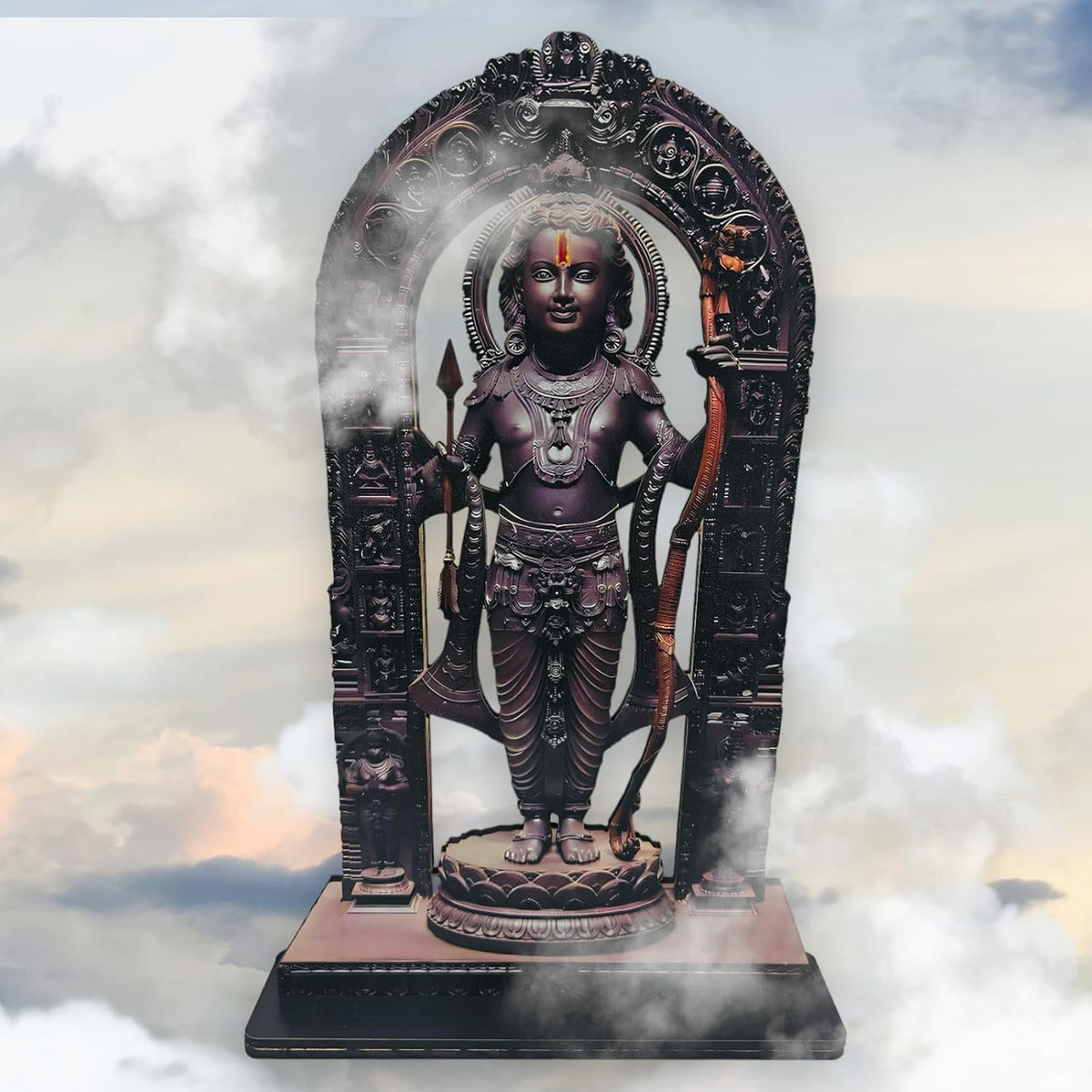 paintings Ram Lalla MDF Cutout of Ram Lalla Statue in Ayodhya Mandir (2D), Idol Home Decor, Divine Gifts, Big Size Ram Lalla Statue 8 inch x 5 inch