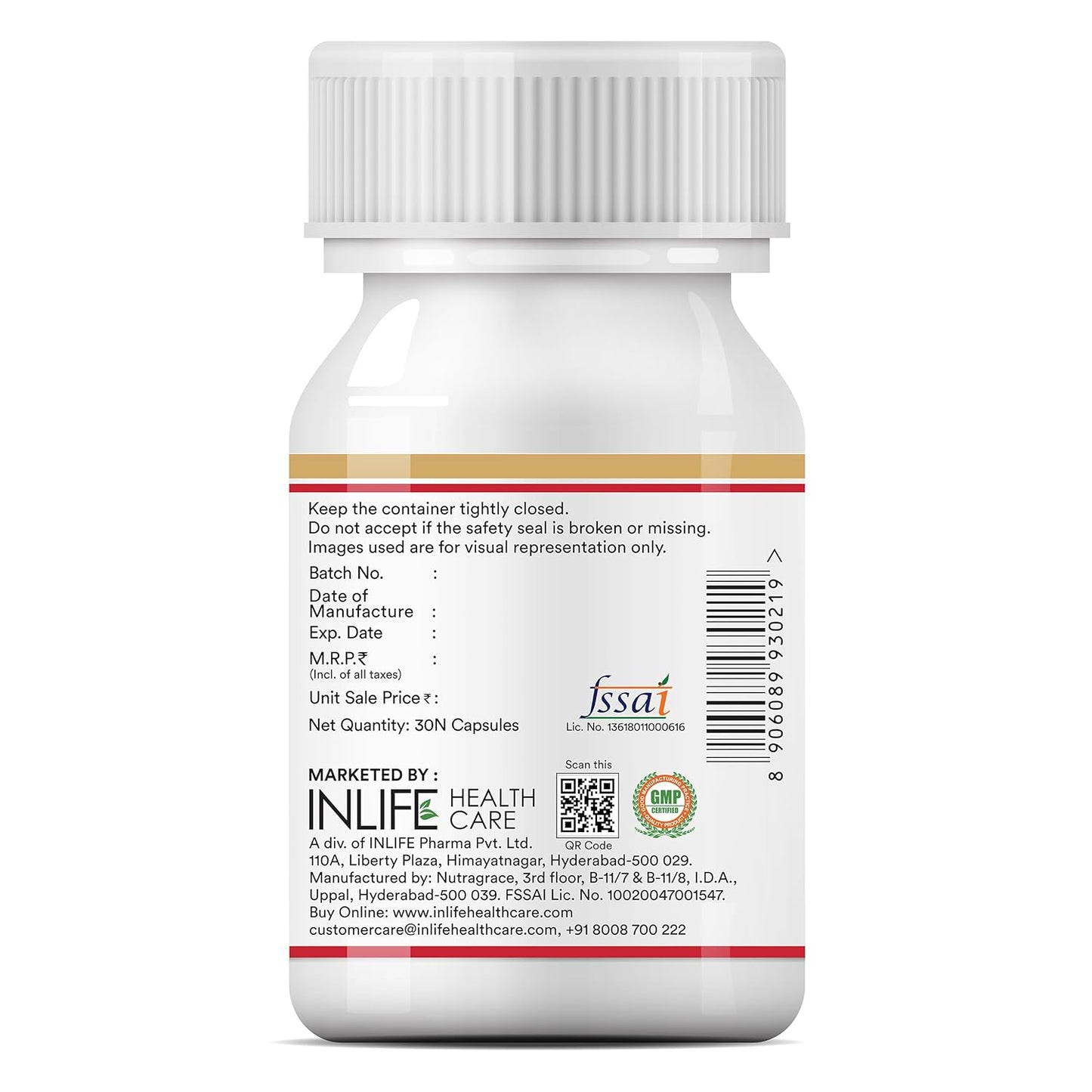 INLIFE Fish Oil Coenzyme Q10 Omega 3 Supplement - 60 Liquid Filled Capsules