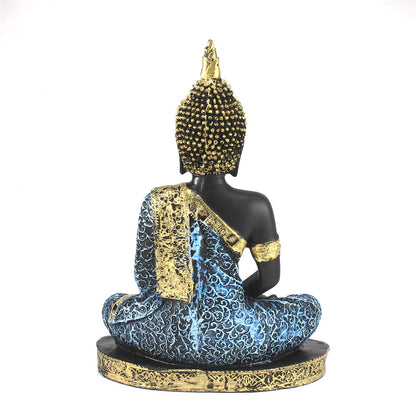 Buddha Showpiece (22cm x 16 cm x 6 cm, Blue) - Polyresin