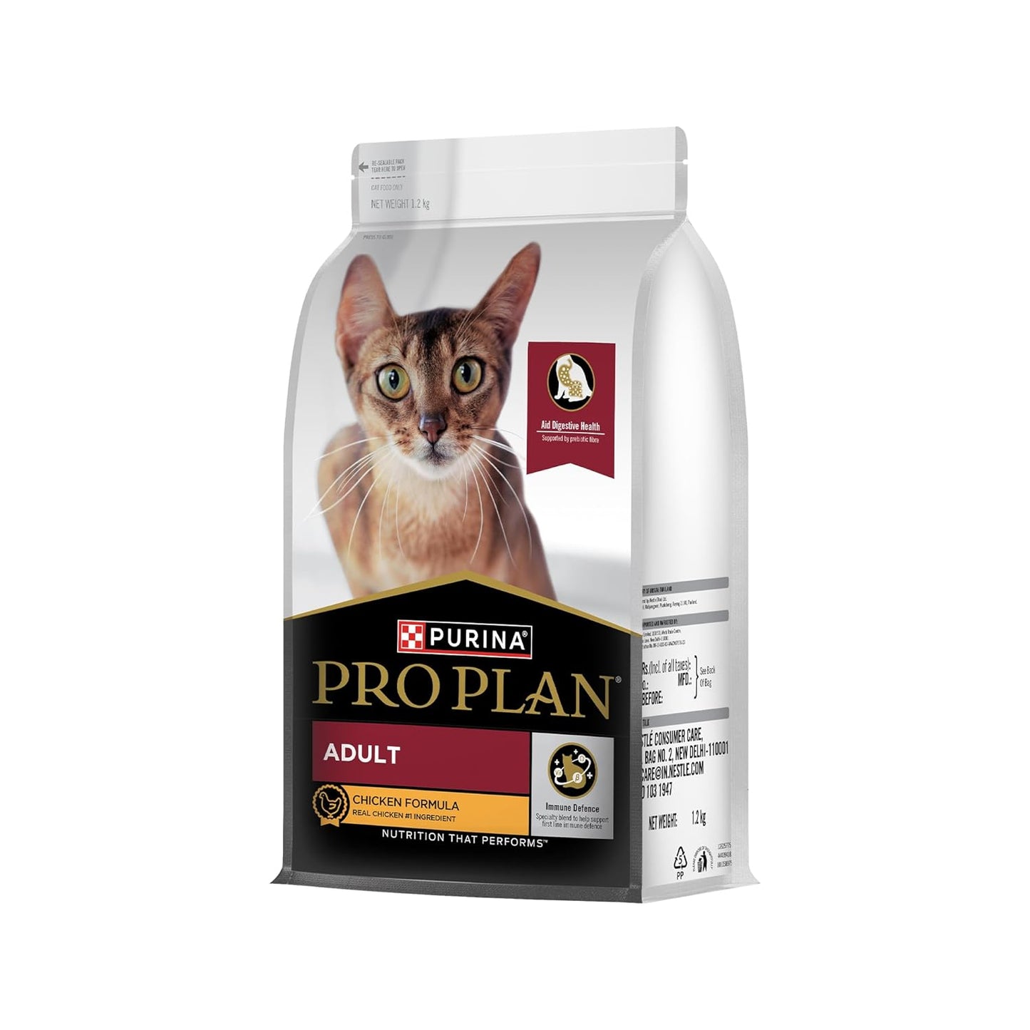 Purina Pro Plan Adult Cat Dry Food with Chicken, 1.2kg Pack | With Chicken, High Quality Nutrition, Complete & Balanced Diet, Essential Vitamins & Minerals