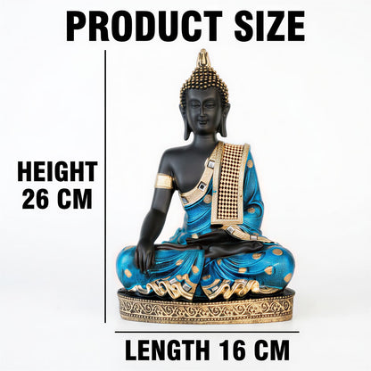 Buddha Idol Statue | Home Decoration Items for Living Room (Blue Black)