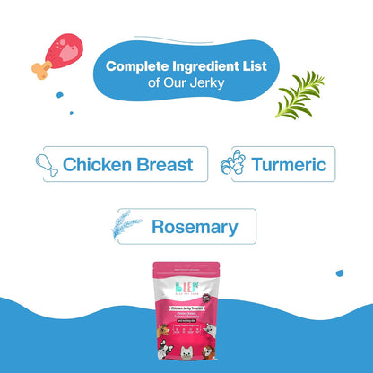 BLEP Chicken Jerky Treats Natural & Healthy Jerky Treat for Dogs & Cats, Dehydrated Chicken Breast, High Protein, HumanGrade, Best & Tasty Food for Fussy Dogs, Omega 3 & 6 Rich, 70g