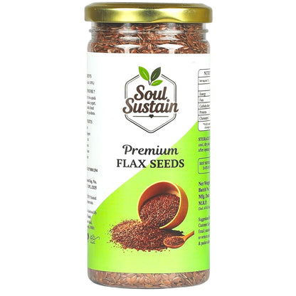 SoulSustain Flax Seeds Brown | Raw Linseed for Eating | Omega 3 Rich Seeds | High Fiber Flaxseed for Digestion, Heart Health, Weight Management | Vegan Gluten Free Superfood