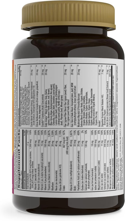 Nutritional supplement bottle with label on a black background