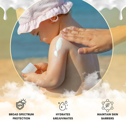 Svarasya Avarna Sunscreen for Kids, 50ml Mineral-Based Kids Sunscreen SPF 30 PA+++, UVA/UVB Protection, Non-Greasy Suncream, Safe for Children Above 6 Months