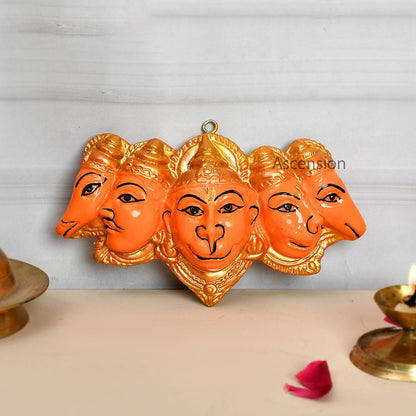 Polyresin Panchmukhi Hanuman Ji Murti Statue for Door Entrance Sankat Mochan Hanuman Ji Murti for Home Office Temple Decoration Hanging Hanuman murti Suitable for Vastu Pooja