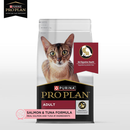 Purina Pro Plan Adult Cat Dry Food with Salmon & Tuna, 1.2kg Pack | With Salmon & Tuna, Complete & Balanced Nutrition, High Protein, Essential Vitamins & Minerals