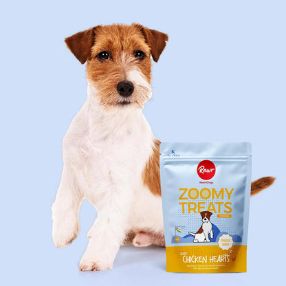 Rawr4dogs Chicken Hearts Zoomy Treats | Freeze-Dried | Rich in Taurine and Proteins | No Preservative | Also Use As Treat or Food Topper | 45 GMS | All Life Stages